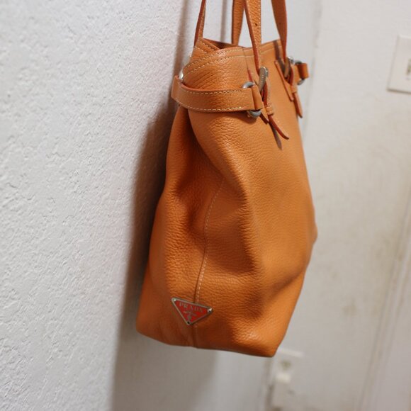 Prada Tote Bag Women's Leather Tote Bag Orange - Picture 4 of 10